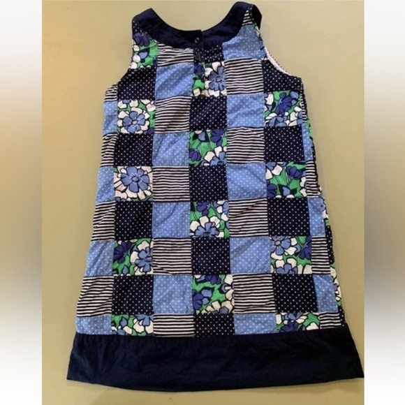 GYMBOREE Patchwork Sleeveless Dress Top Flower Patch Line 2016 Girls Size 8 - Picture 2 of 5